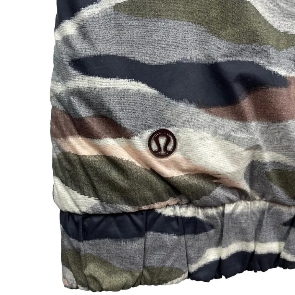 LULULEMON Reversible Fluffiest Down Vest in Coast Camo Butter/Cashew Size S